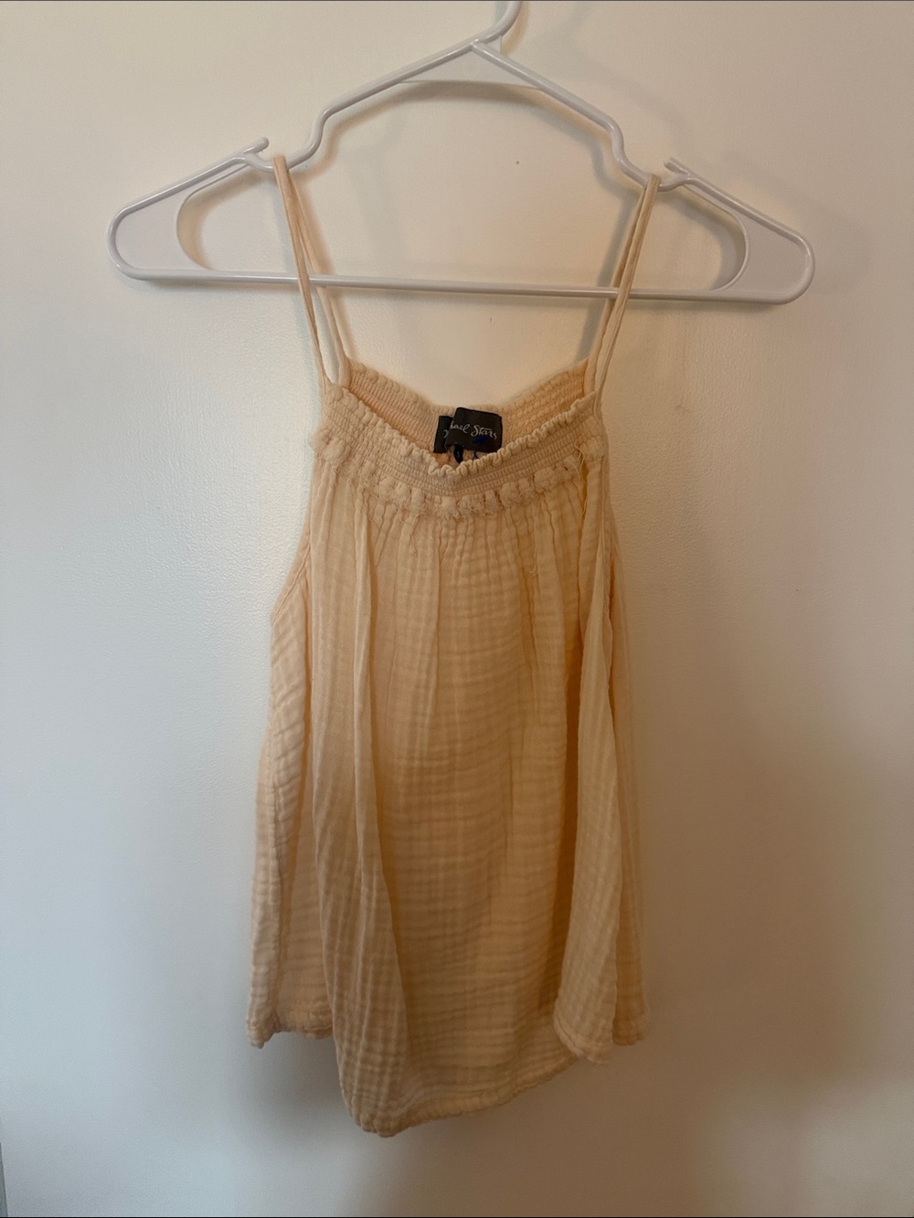 Light Cream Gauze Spaghetti-Strap Camisole